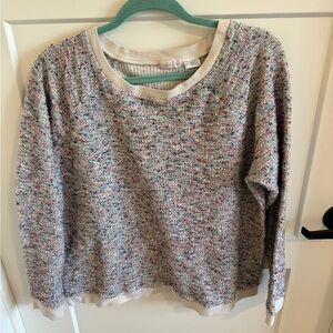Cooperative Anthropologie Speckled Knit Sweater Women L Crewneck Pullover